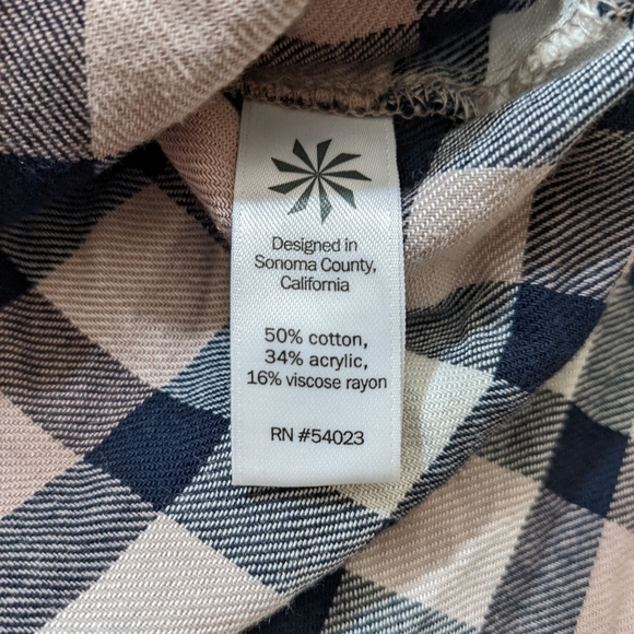 Athleta Blue Plaid Flannel Button Down Long Sleeve Shirt Top Size XS P. - Picture 2 of 5